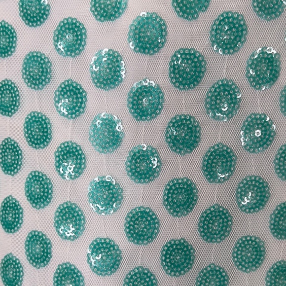 Little Girls White with Aqua Mint Bodice Dress Size 12 # M912 - Picture 5 of 11